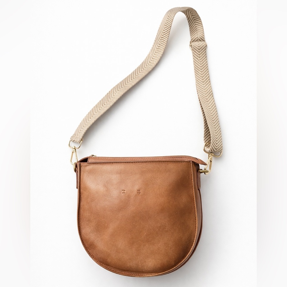 Madewell Transport Saddlebag Camel Brown Leather Crossbody Bag